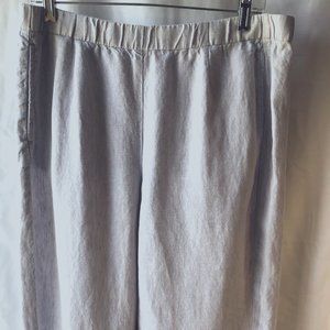 J Jill love linen, cropped pants, M, taupe color, 100% linen